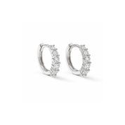 Lab Diamond Huggie Earrings in sterling silver