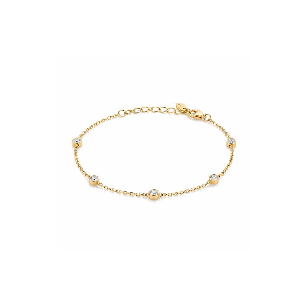 lab diamond bezel station bracelet