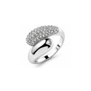 Rhodium Pavé Cubic Zirconia Wrap Ring