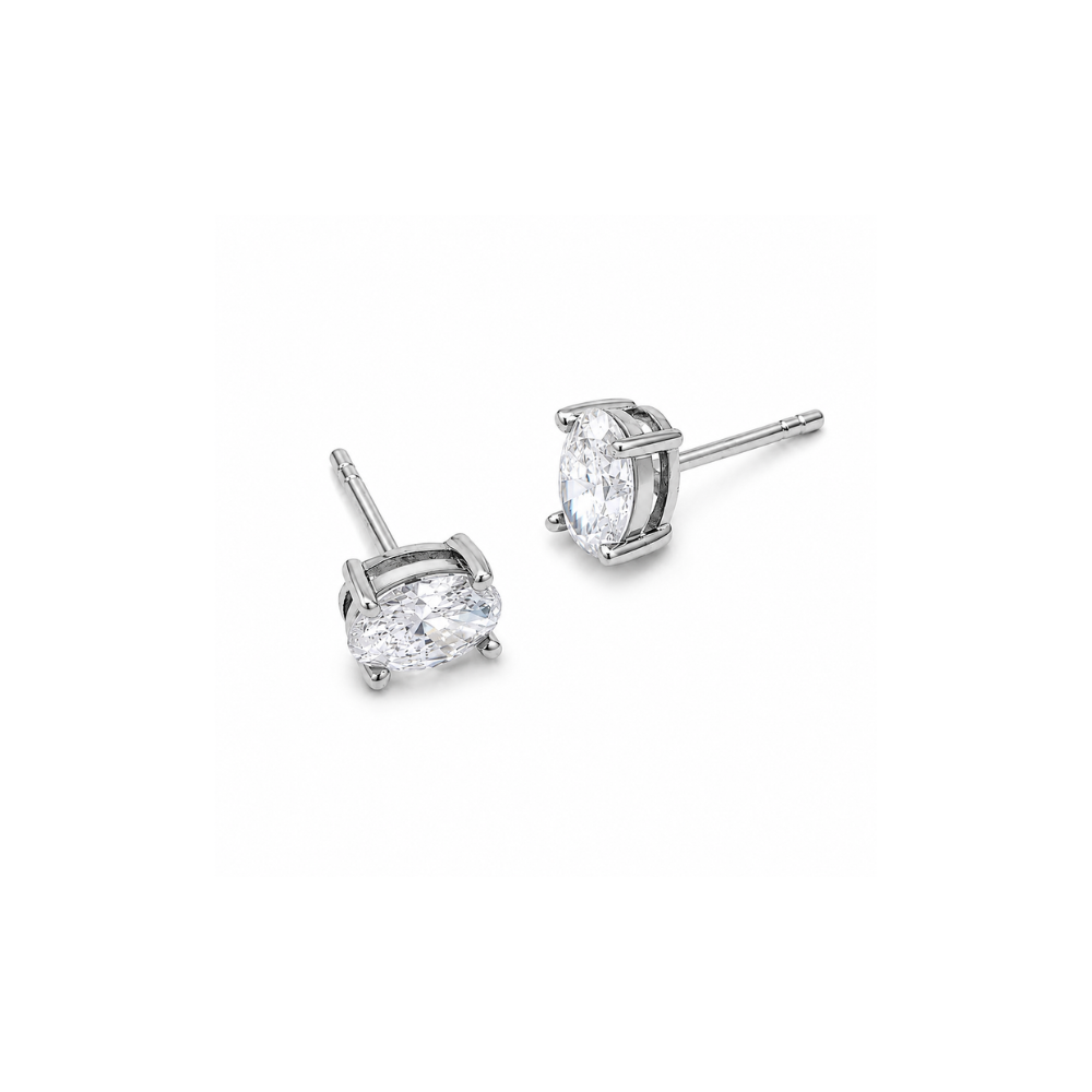 1.0ct oval lab diamond stud earrings