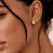 4 Carat Total Weight Pear-Shaped Lab-Grown Diamond Stud Earrings in 14K White Gold - Karen's Fine Jewellery