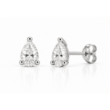 4 Carat Total Weight Pear-Shaped Lab-Grown Diamond Stud Earrings in 14K White Gold