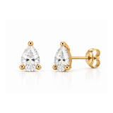 4 Carat Total Weight Pear-Shaped Lab-Grown Diamond Stud Earrings in 14K Yellow Gold