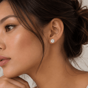4 Carat Total Weight Round-Shaped Lab-Grown Diamond Stud Earrings in 14K White Gold - Karen's Fine Jewellery