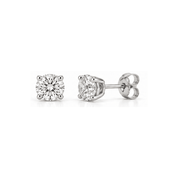 4 Carat Total Weight Round-Shaped Lab-Grown Diamond Stud Earrings in 14K White Gold - Karen's Fine Jewellery