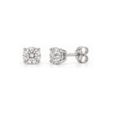 4 Carat Total Weight Round-Shaped Lab-Grown Diamond Stud Earrings in 14K White Gold