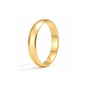 plain and classic wedding band in 10k yellow gold