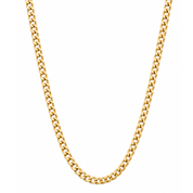 Semi-solid 10K yellow gold 3.7mm open link chain necklace