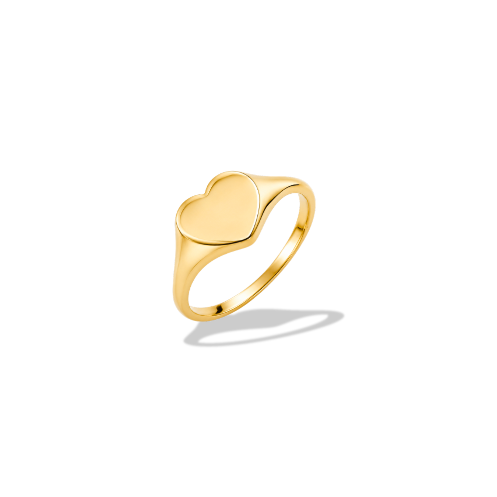 heart signet ring in 10k yellow gold
