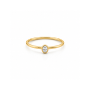 lab diamond oval bezel ring in gold vermeil