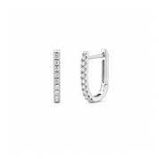 lab diamond pavé oval hoops in sterling silver