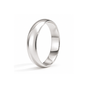 14K white gold 5mm plain wedding band