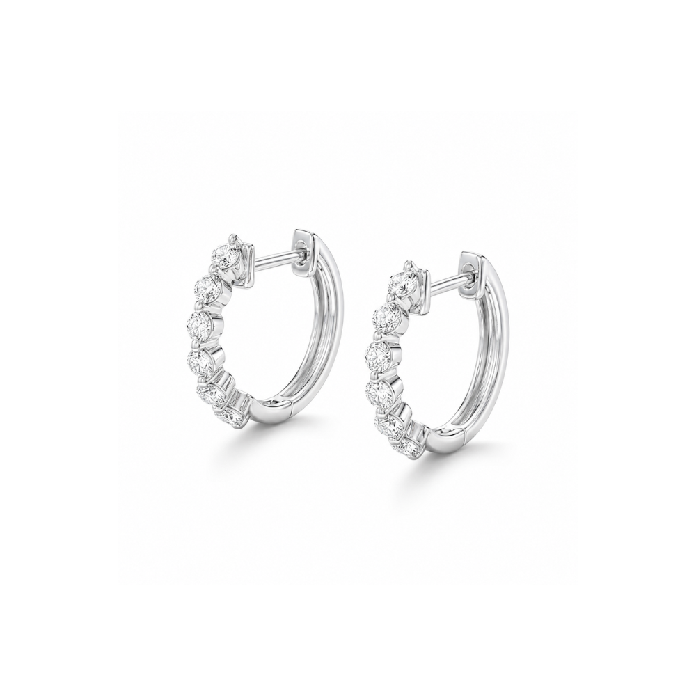 0.30ct lab diamond hoop earrings