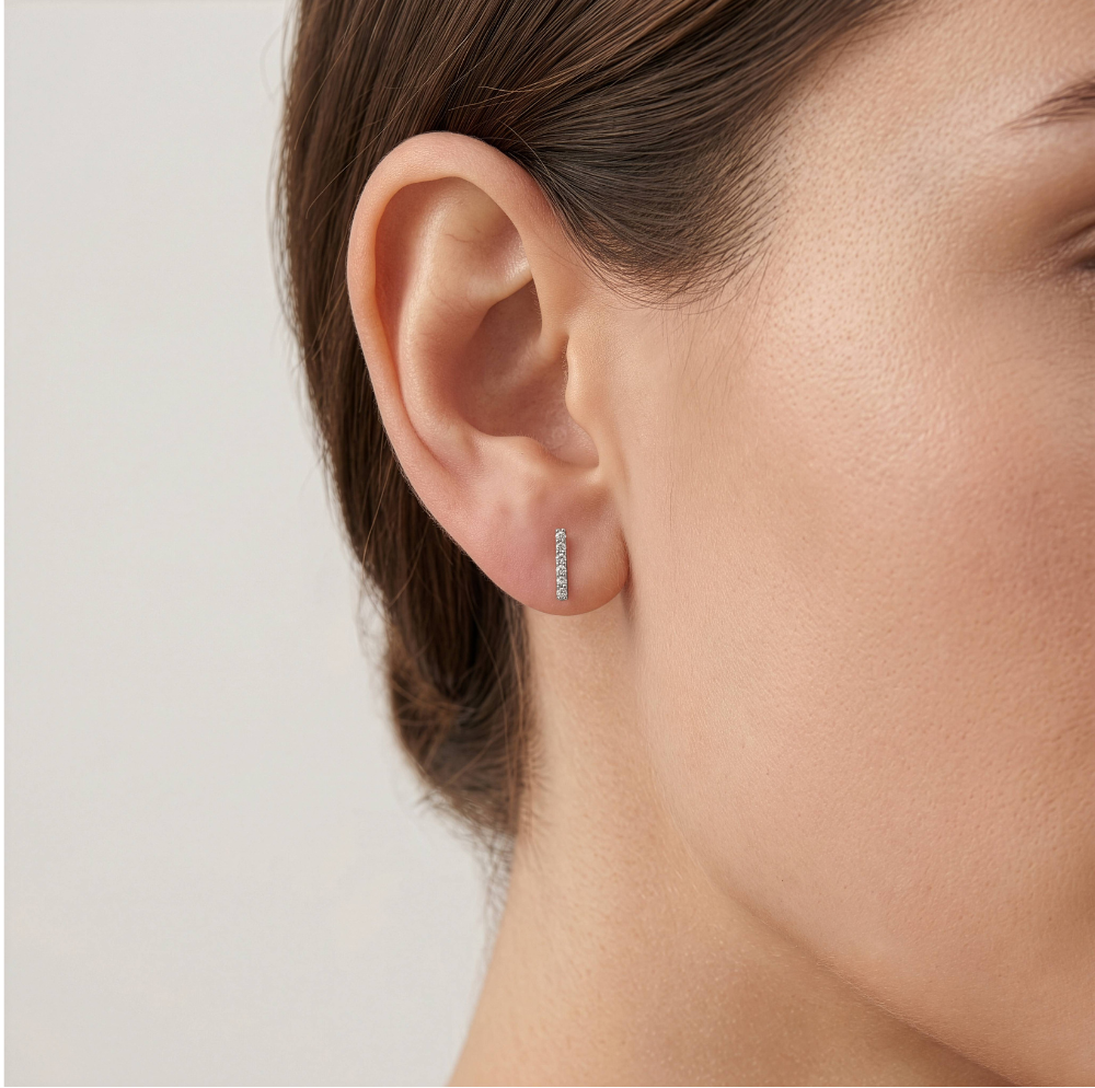 minimalist lab diamond earrings for everyday wear