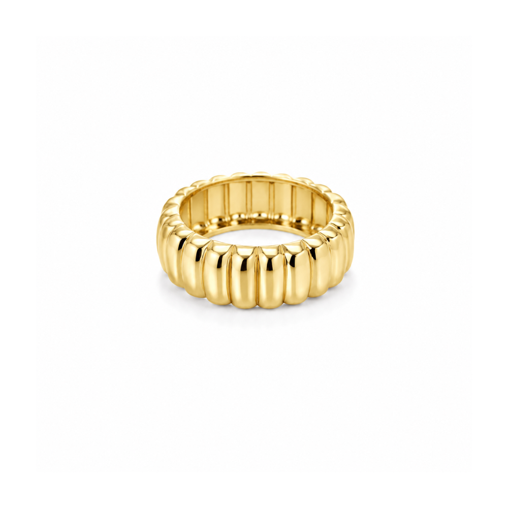 gold vermeil puffy bubble band ring