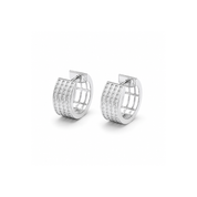 lab diamond multi-row hoops in sterling silver