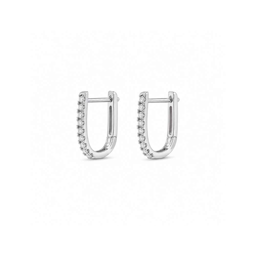 0.18ct lab diamond hoop earrings