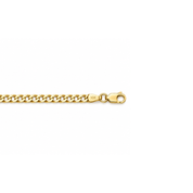 Close-up detail of a lobster clasp on a 10k yellow gold open link chain necklace