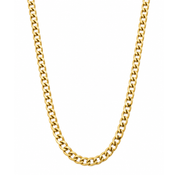 Semi-solid 10K yellow gold 4.5mm open link chain necklace