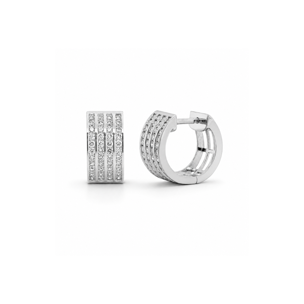 0.44ct lab diamond multi-row hoops