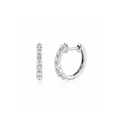 shared prong diamond hoops in sterling silver