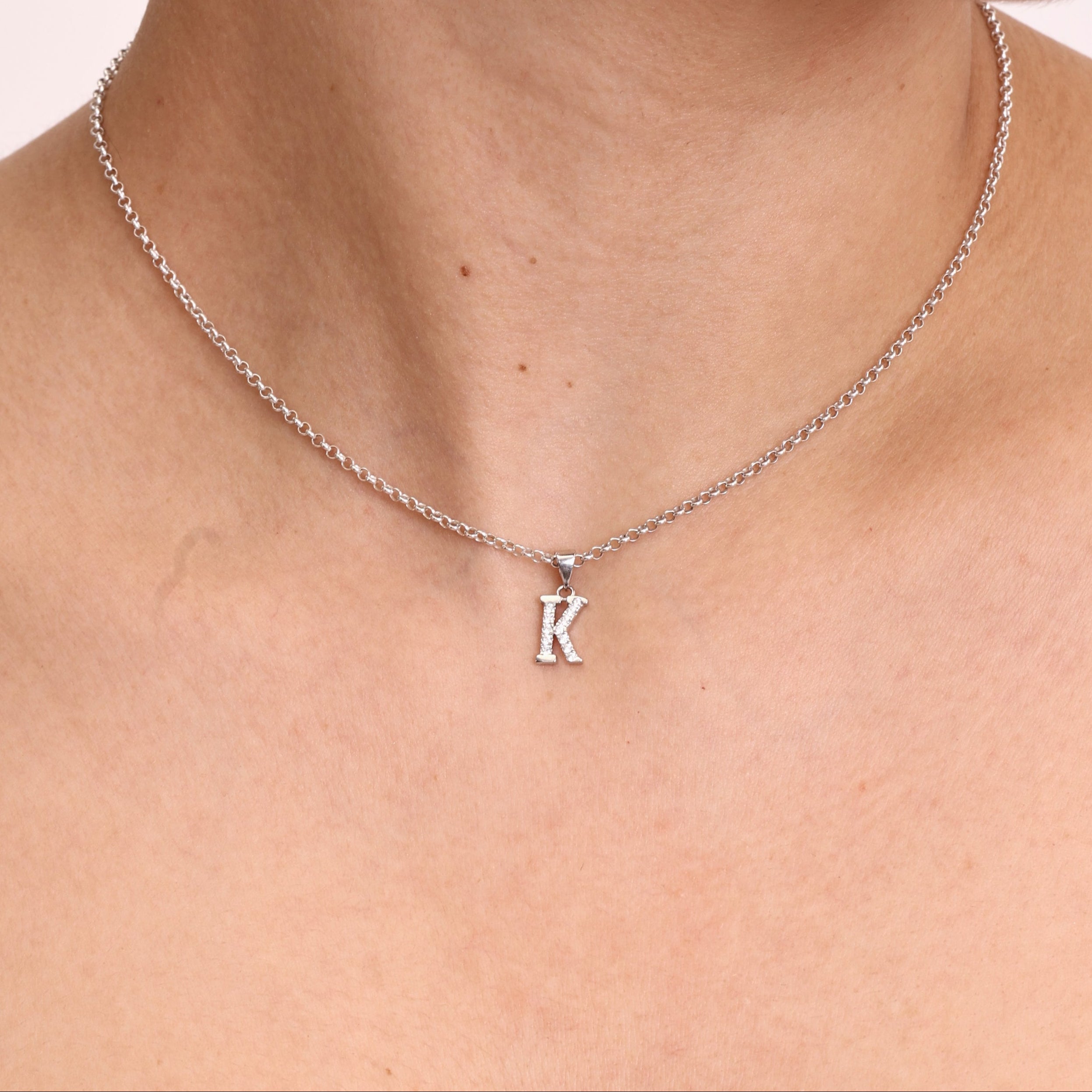 Silver Initial Necklace