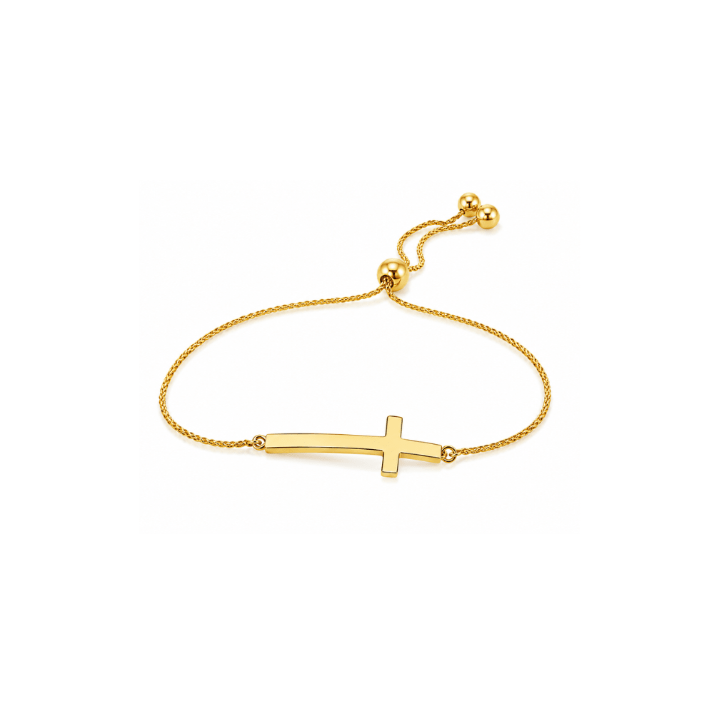 Adjustable Sideways Cross Bracelet - Karen's Fine Jewellery