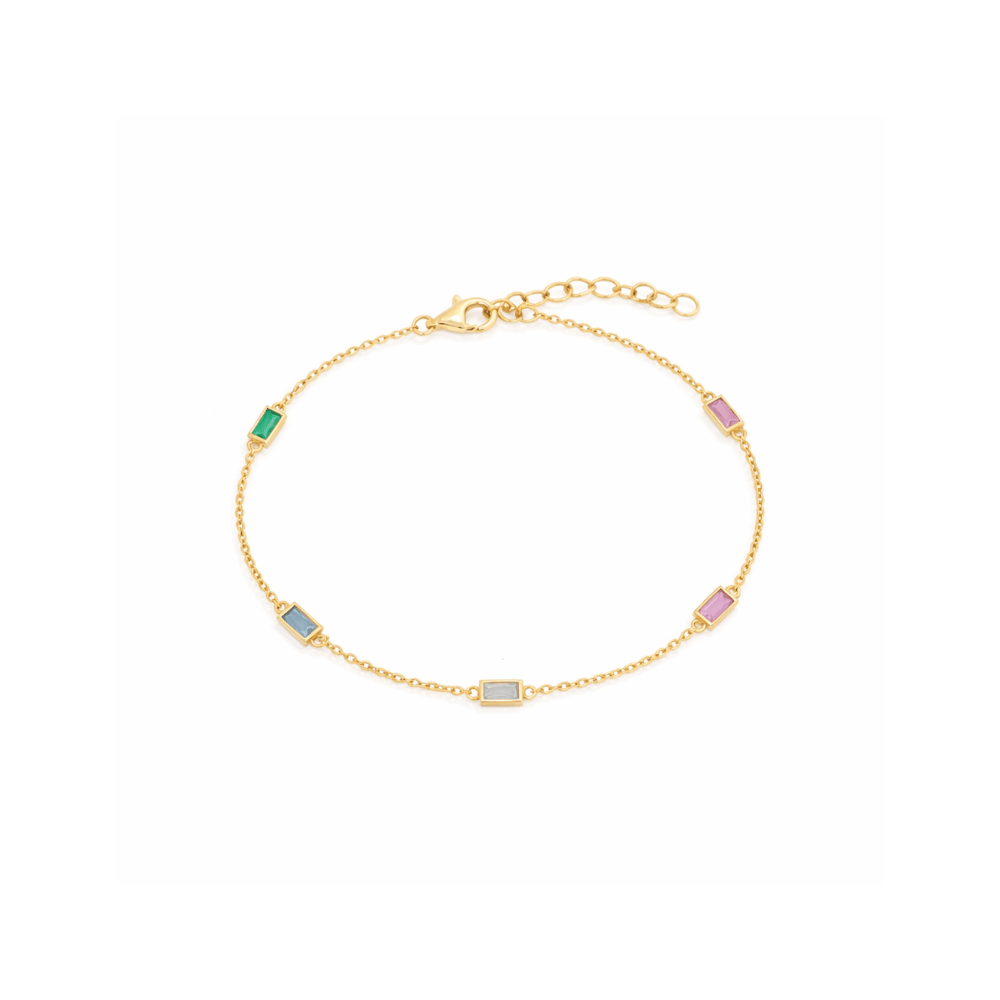 baguette stone bracelet gold vermeil