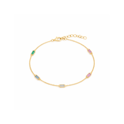 baguette stone bracelet gold vermeil