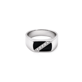 Black Onyx & Cubic Zirconia Signet Ring