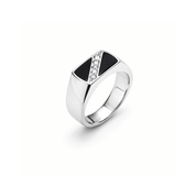 Black Onyx & Cubic Zirconia Signet Ring - Karen's Fine Jewellery