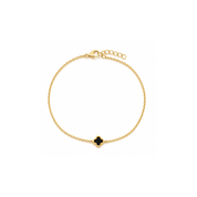 Black Onyx Mini Clover Bracelet - Karen's Fine Jewellery