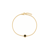 Black Onyx Mini Clover Bracelet