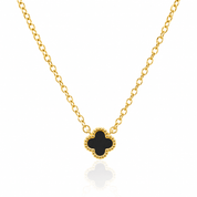 Black Onyx Mini Clover Necklace - Karen's Fine Jewellery