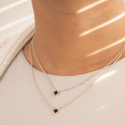 Black Onyx Mini Clover Necklace - Karen's Fine Jewellery