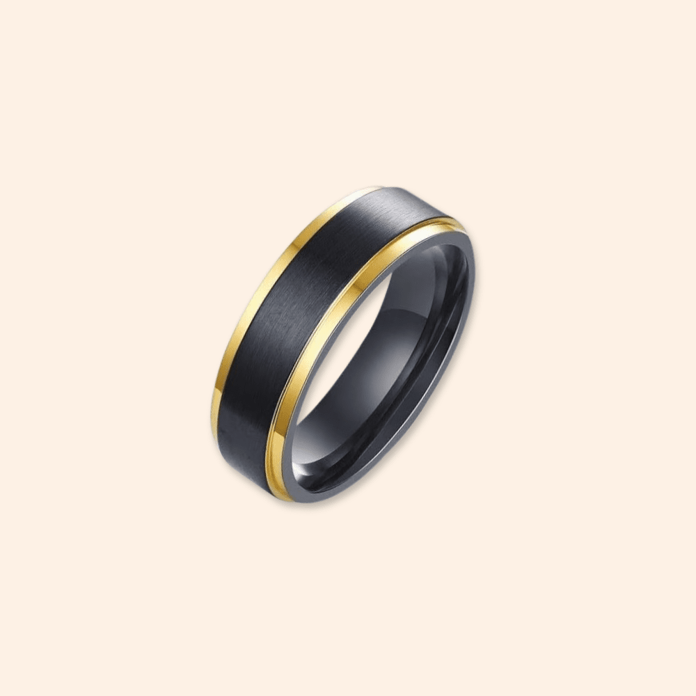 Black & Yellow Tungsten Ring - Karen's Fine Jewellery
