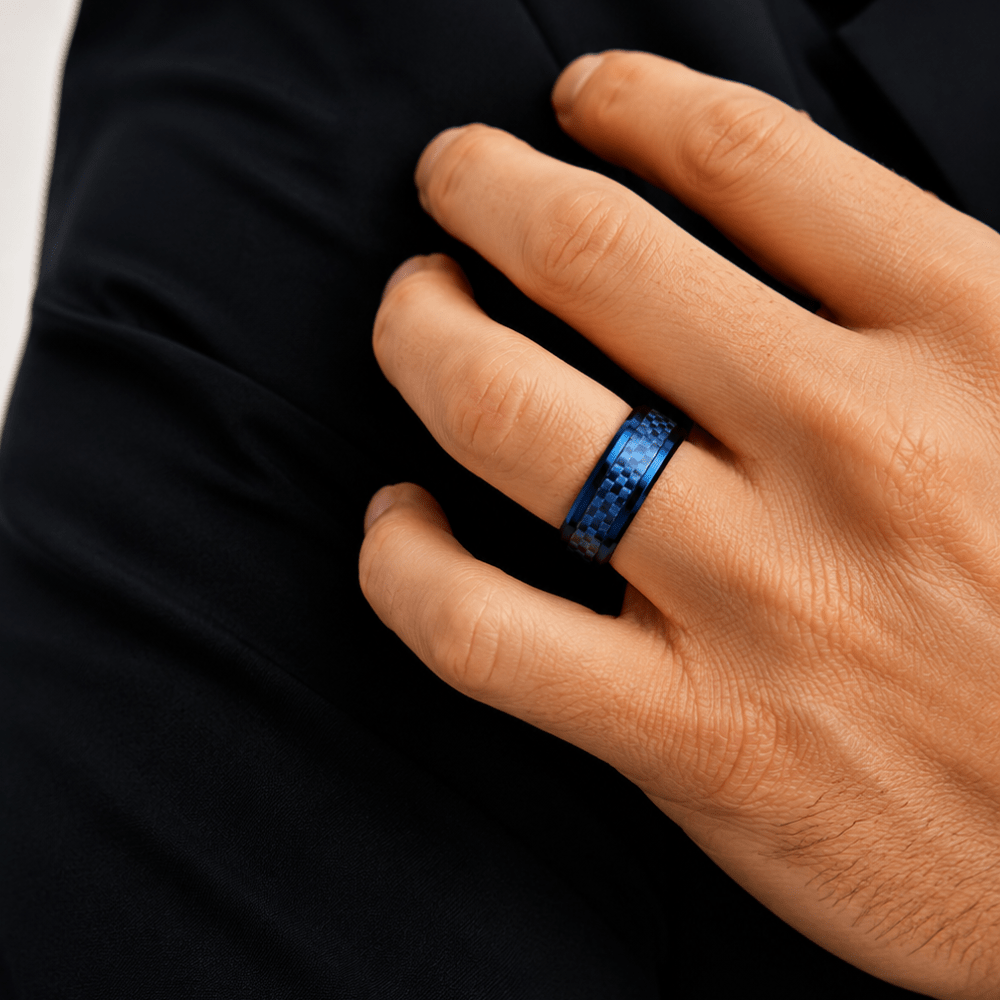 Blue Tungsten Ring - Karen's Fine Jewellery