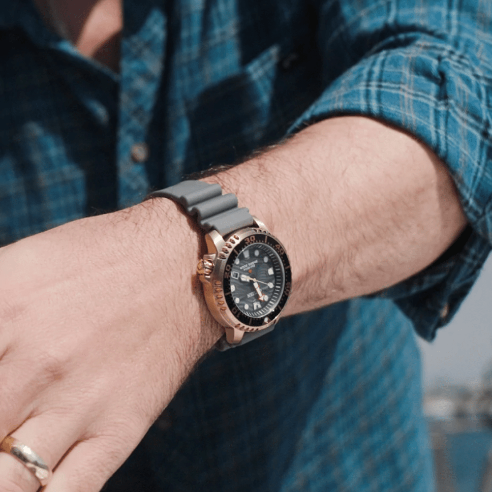 a citizen divers watch on a man's wrist