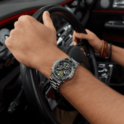 Men wearing a promaster citizen watch on his wrist