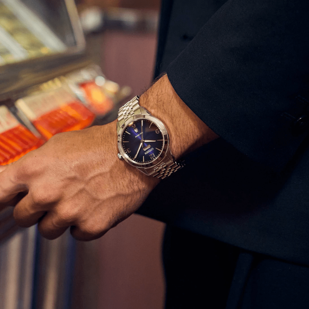 Men wearing an Eco-Drive Citizen watch on his wrist