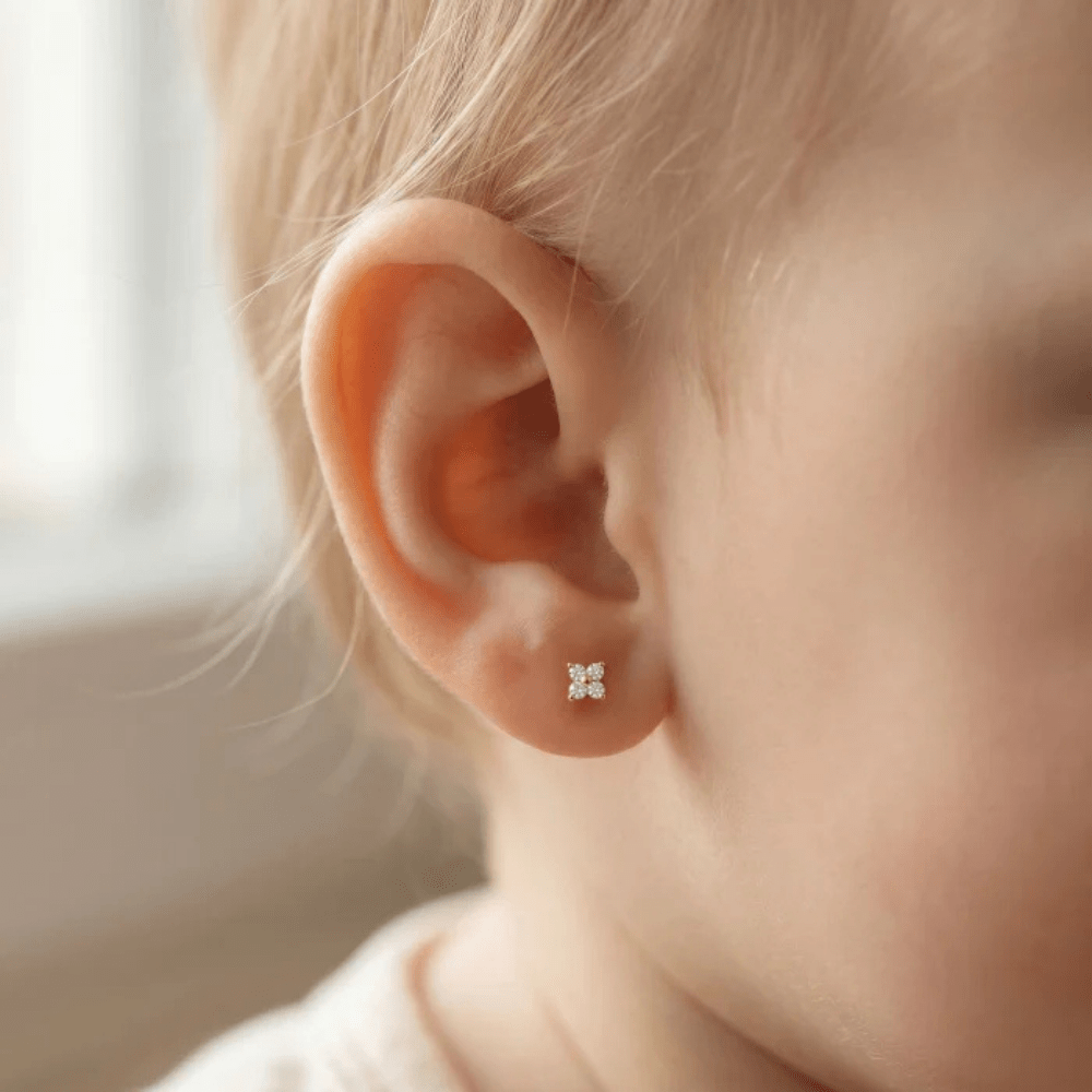 Clover Flat Back Studs - Karen's Fine Jewellery