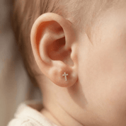 Cross Flat Back Studs - Karen's Fine Jewellery