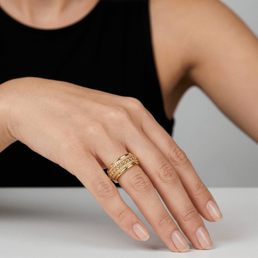 Cubic Zirconia Beaded Band - Karen's Fine Jewellery