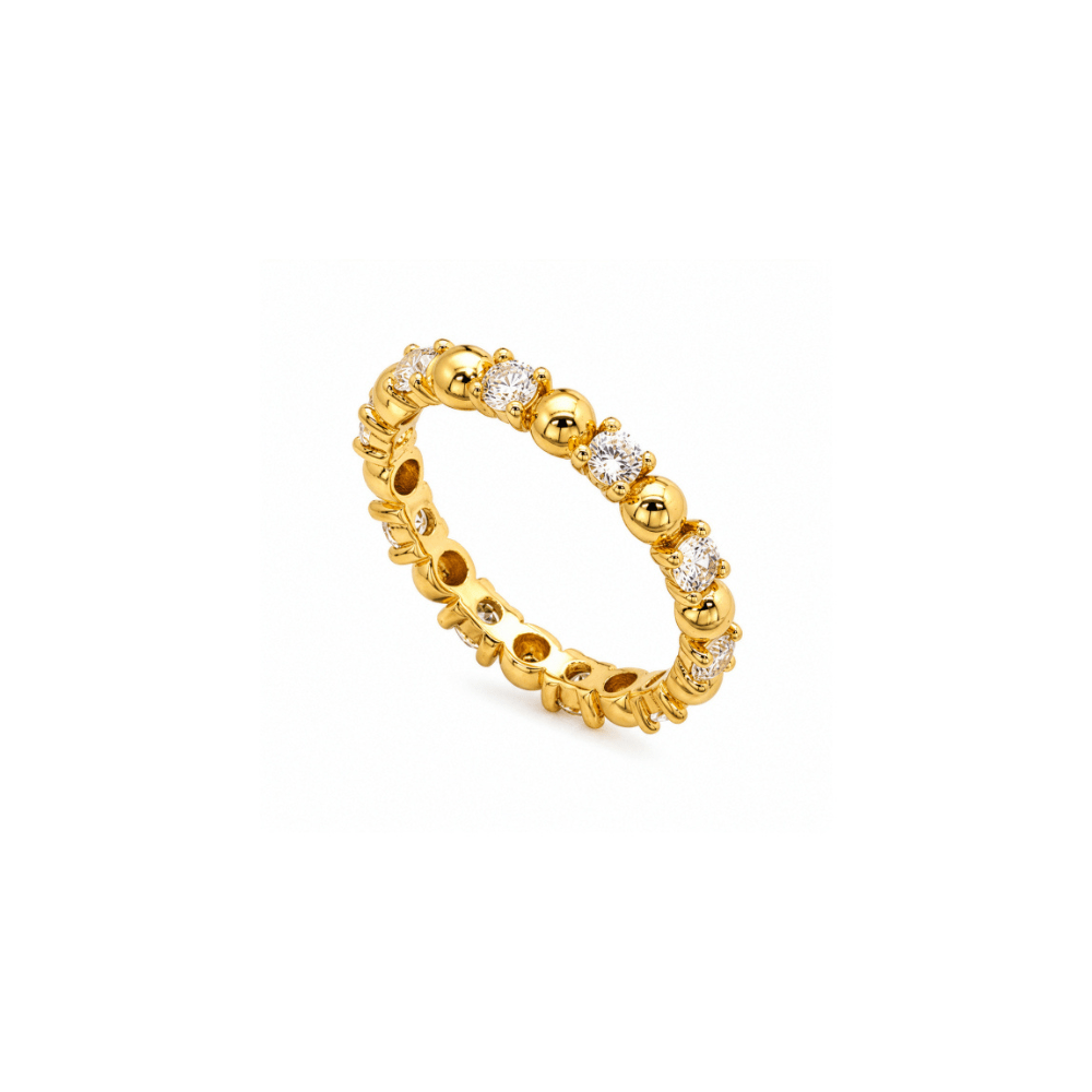 Cubic Zirconia Beaded Ring - Karen's Fine Jewellery
