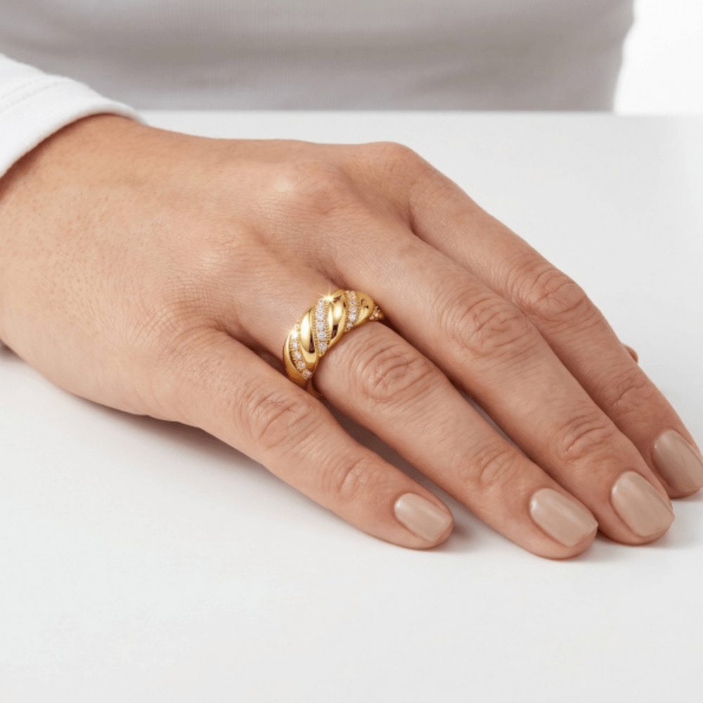 Cubic Zirconia Croissant Ring - Karen's Fine Jewellery