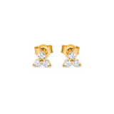 Cubic Zirconia Flower Studs