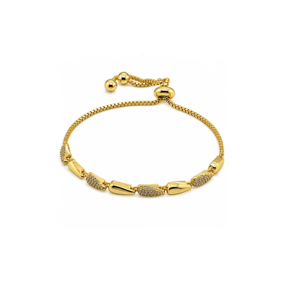 Cubic Zirconia Link Adjustable Bracelet - Karen's Fine Jewellery