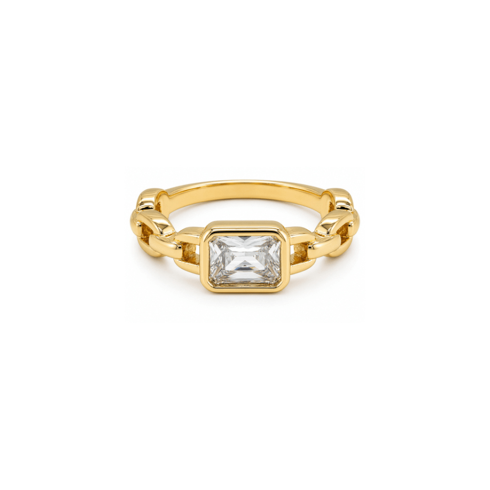 Cubic Zirconia Paperclip Ring - Karen's Fine Jewellery