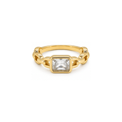 Cubic Zirconia Paperclip Ring - Karen's Fine Jewellery