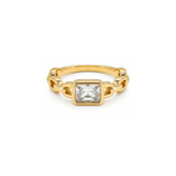 Cubic Zirconia Paperclip Ring